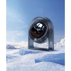 2025 New Desk Fan, Quiet Air Circulator Mini Fan for Bedroom, Portable Smart Display USB Fan, 4 Speeds Strong Airflow, 120Tilt, Small Desktop Table Fans For Office Bedside Room, Translucent Black (Black (the most popular color))