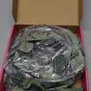 Hairui Lighted Artificial Eucalyptus Garland 6FT 96 LED Battery Operated Faux Vine Lights with Timer for Spring Wedding Backdrop Wall Decoration