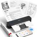 Inkless Portable Printer for Travel, 300DPI Wireless Thermal Printer Support 8.5" x 11" US Letter, A4, MT610Pro Small Bluetooth Printers Compatible with iOS, Android Laptop for Home Office Car, Black