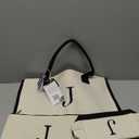 YOOLIFE Birthday Gifts for Mom from Daughter, Initial Canvas Tote Bag for Women Work, Monogram J