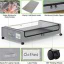 Molutsody Under Bed Storage with Wheels, 2-Pack Underbed Storage Containers with Clear Lids, Under Bed Shoe Storage Organizer Bins, Rolling Under Bed Storage for Clothes Shoes Blankets (Grey)
