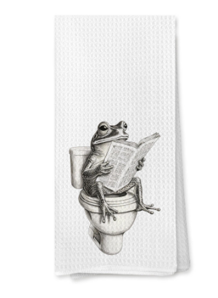 MVLJG Vintage Frog Bathroom Decor Towels,Frog Gifts for Women, Retro Animal Dish Tea Towels for Kitchen Decor, Frogs Gift Hand Towel for Bathroom, 16x24 Inches