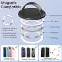 3 x Anteel Magnetic Phone Grip, Liquid Silicone Comfy and Portable, Removable Finger Loop Ring Holder for iPhone, Strong Magnetic Attraction, Compatible with Magsafe, Patent Pending (White Glitter)