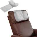 MABOZOO Neck Pillows for Recliners with Pocket,Headrest Cushion for Neck Pain Relief and Cervical Support,Recliner Head Pillow for Side Sleeping at Home, Office or Traveling (Grey & White)