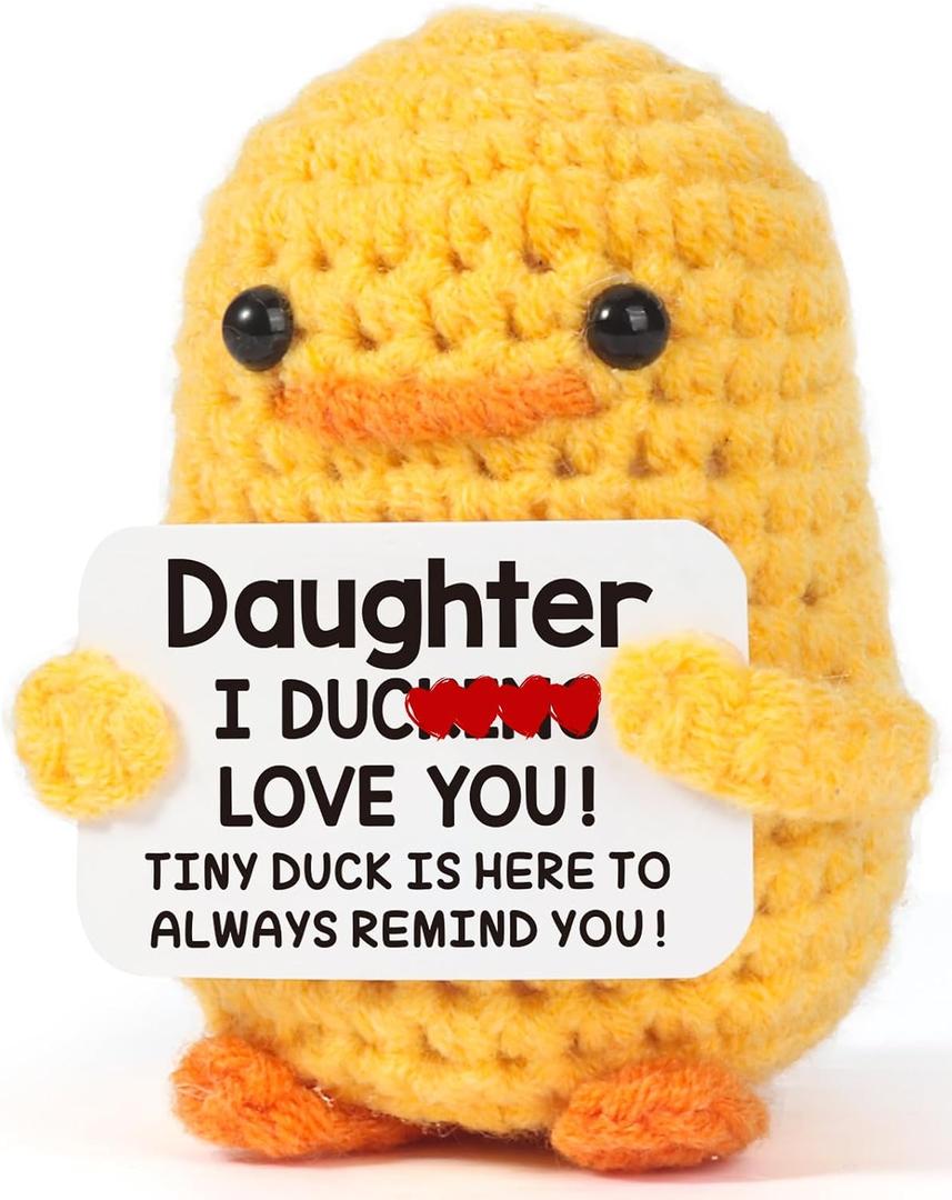 5 x MBL Gifts for Daughter Mothers Day - Birthday Graduation Mothers Day for Daughter, Inspirational Cute Crochet Duck Trendy Stuff Gift for Girls Kids 16 Years Old Teenager Girl from Mom Dad