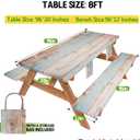 Picnic Table Cover with Bench Covers Waterproof Elastic Tablecloth Camping Essentials Gear Table Cloth Outdoor Glamping Cool Camping Gifts for Camper RV Owner Camping Lovers Family Couple Women Men