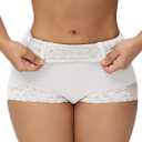 SHAPSHE Tummy Control Shapewear Shorts Fajas Colombianas Moldeadoras Compression Underwear Flat Tummy Butt Lifter Panties (Small, White)