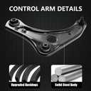 2PCS Front Lower Control Arm with Ball Joint FIT for 2012 Nissan Versa 1.6L, FIT for 2014-2019 Nissan Versa Note, Replace K621576 K621577, Left & Right Suspension Kit