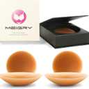 2 x Nipple Covers For Women, 2 Pairs Sticky Pasties bra, Ultra Thin Seamless Sheer Adhesive Silicone Reusable (8cm (Fits A-C Cups), Cocoa)