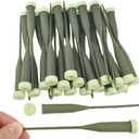 HAHIYO 35PCs 2.8x0.5Inch Green Plastic Floral Water Tubes with Long Stem and Silicone Caps Flower Vials for Plants Fresh Flowers Arrangement Milkweed Cuttings Florist Supplies, Total Length 5.7inches