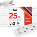 UltraPro 25 Ft Indoor Extension Cord 3 Outlet Extension Cords Outlet Power Strip Short Extension Cord with Multiple Outlets Grounded Heavy Duty Extension Cord 16 Gauge UL Listed White 50806