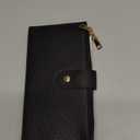 GOIACII Slim Wallets for Women RFID Blocking Card Holder 2 Zipper Pockets Thin Ladies Clutch Purse, Black