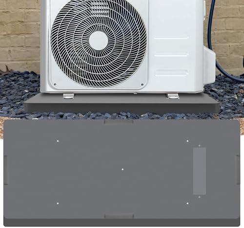 DuctlessAire Equipment Pad - Ductless Mini Split AC Unit Condenser Pads - Mini Split Air Conditioner, Heat Pump, HVAC, Generator Pad - Portable Outdoor Ground Mounting Base - 18"D x 38"W x 3"H (Grey)