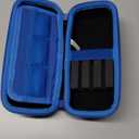 Hard Case Compatible with Steel or Soft Darts Set, Storage Holder Fits Dart Tips Shafts Flights and Accessories (Black + Blue Case)