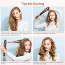 5 in 1 Curling Iron,Curling Wand Set and Thermal Brush Hair Tool,12 Temp Heating Setting Hot Comb,Interchangeable Ceramic Wand Curling Iron 110-240V