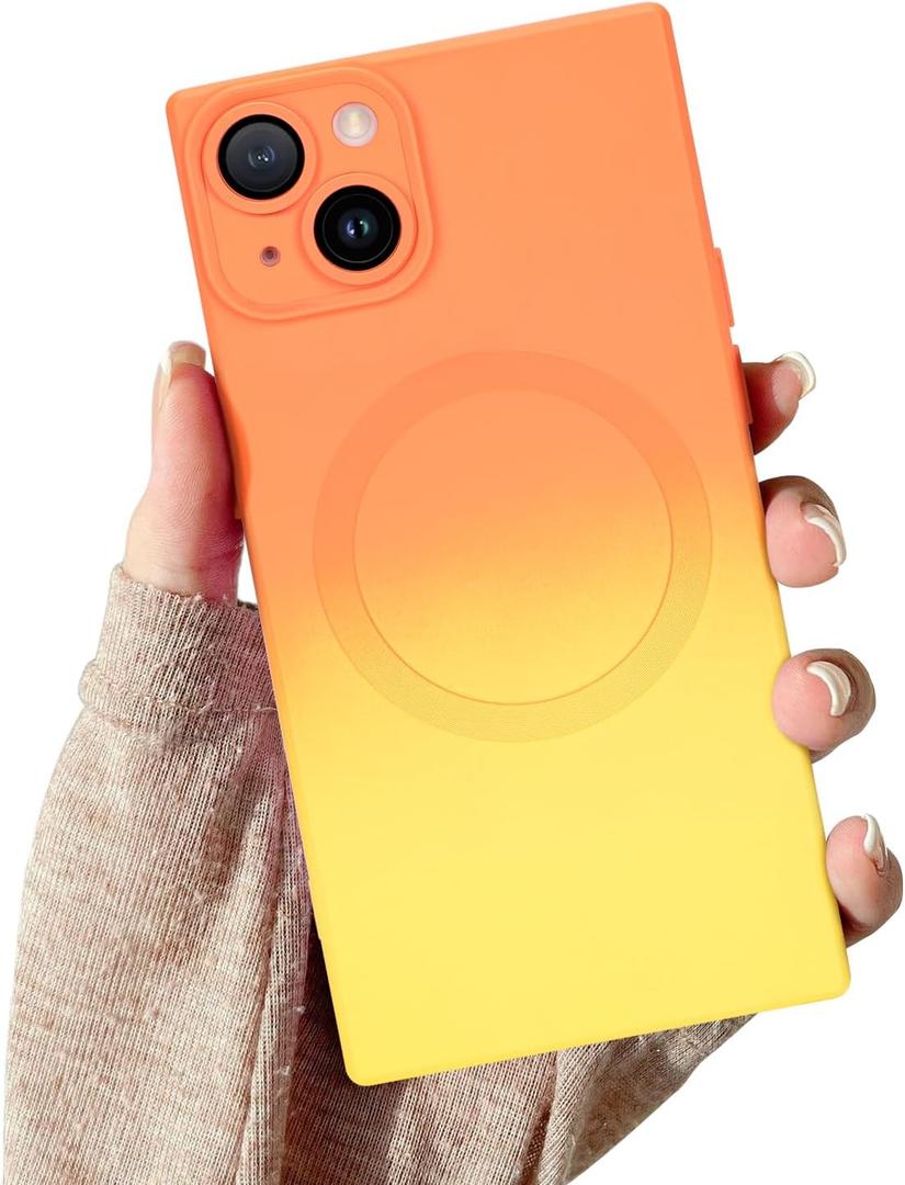 Magnetic Case for iPhone 14 Plus, Luxury Cute Soft Liquid Silicone Case Bumper Anti-Scratch Anti-Drop Shockproof Full Camera Protector Multicolor Cover for iPhone 14 Plus-Purple Gray