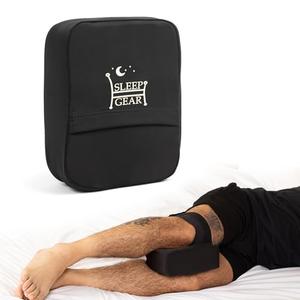 Sleep Gear Knee Zzz Pillow: Doctor-Designed Knee Sleeve & Foam Pillow for Side Sleepers - Compact, Ergonomic Design with Washable Cover for Sciatica & Back Pain Relief (Strap)