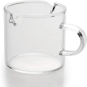 Measuring cup, shot Glasses Espresso Parts Double Spouts Milk Cup Clear Glass  2 pack