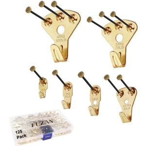 125 Pcs Heavy Duty Picture Hanging Kit With Nails for Wooden/Drywall - Professional Hangers for Canvas, Office Pictures, Clock, House Decoration - Holds 10-100 lbs