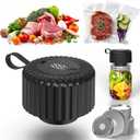 Mason Jar Vacuum Sealer, Food Saver Vacuum Sealer Machine(Lids Included) for Wide, Regular Mouth Mason Jars, Portable Automatic Canning Machine For Kitchen Food Storage(Black)