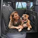 Truck Back Seat Extender for Dogs - Truck Dog Seat Cover Back Seat Hard Bottom Holds 400lbs, Heavy Duty Waterproof Dog Hammock for Trucks, SUV, Crew Cab, F150/RAM1500/Silverado (BLACK01)