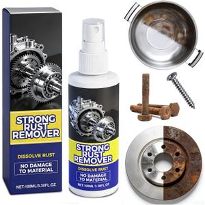 Rust Remover Spray for Metal, Versatile Rust Stain Cleaner for Tools, Cars, Chains & More - Effective Iron Out Solution for All Metal Surfaces (EXP 01/20/29)