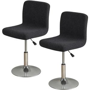 Bar Stool Covers with Backs Set of 2, Stretch Bar Stool Chair Covers with Back, Knitted Jacquard Fabric, Removable & Washable Slipcovers for Kitchen Pub Dining Room Barstools