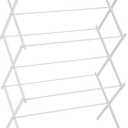 Amazon Basics Foldable Portable Laundry Rack for Air Drying Clothing, Indoor Outdoor Use - 14.5" D x 29.5" W x 41.8" H, White (14.5" D * 29.5" W * 41.8" H)