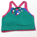 RUNNING GIRL Sports Bras for Women High Support,High ImpactSports Bra for Women with Removable Pads(2984Blue+Pink+Green_L)