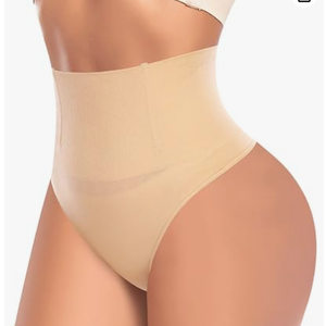 Werena Tummy Control Thong Shapewear for Women High Waist Shaping Underwear Seamless Thongs Panties, L