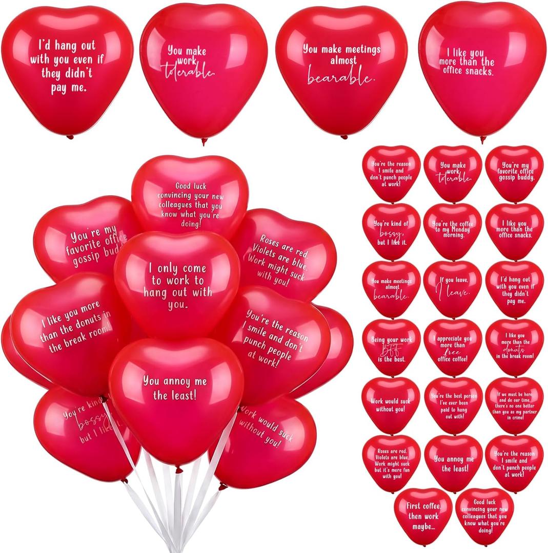 60 Set Valentine's Day Office Decor for Employees Staff Funny Work Decorations Celebrate Team Bonding for Workplace Coworker Office (Heart)