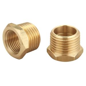 3/4 Inch NPT Male x 1/2 Inch NPT Female Brass Reducer Hex Bushing, Thread 1" OD to 0.75" ID, (2 Piece)