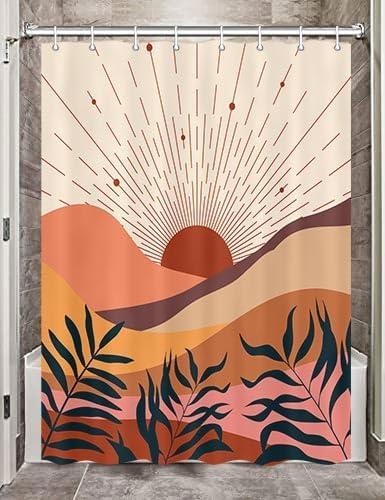 Camper Shower Curtain, Travel Trailer Camping Stall RV Shower Curtain Boho Bathroom Accessories for Camper Size Cutains 47X64inch