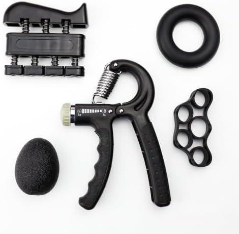 5 In 1 Counting Grip Device Fitness Adjustment Grip Device Finger Trainer Set (Black)