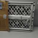 MYPET North States Paws Portable Pet Gate: 26-40" Wide. Pressure Mount. No tools needed. Made in USA. Dog Gate 23" Tall, Expandable, Durable Dog Gates for Doorways, Light Gray