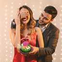 Mothers Day Flowers Gifts for Mom,Preserved Rose Carnation Flowers Gifts for Women, Real Flowers Bouquet in Glass Dome with Light, Birthday Gifts for Mom Wife Mothers Day Anniversary