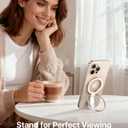 andobil [2026 Unrivaled Stability] Magnetic Phone Grip Holder for MagSafe Ring Stand Holder Kickstand Compatible with MagSafe Accessories for iPhone 17 Air 16 Pro Max Plus 15/14/13/12&Android,Rosegold