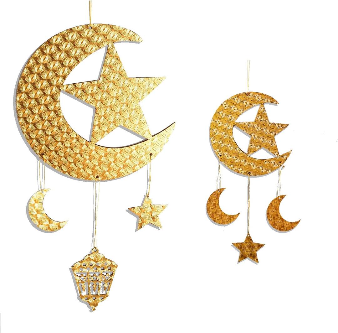 Ramadan Decorations for Home -2025-2 Pieces Ramadan Decorations Ramadan Hanging Ornaments Wall Decor - Ramadan Party Decoration - Eid Hanging Decorations