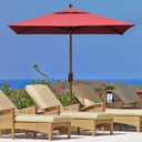 EliteShade USA 10-Year-Non-Fading 6x6Ft Square Market Patio Umbrella, UPF 50+ UV Protection Performance Sun Umbrella, Heavy Duty Commercial Grade Outdoor Table Umbrella with Crank, Windproof Vented Top for Garden, Pool, Deck and Outdoor Playsets, Burgundy