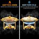 Keyoxy Chafing Dishes for Buffet 5 Qt Food Warmers 4 PACK (Gold-Glass)