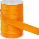 LEREATI Satin Bias Tape Double Fold 1 Inch x 55 Yards, Bias Tape for Sewing, Polyester Quilt Binding Tape, Piping Trim Fabric Tape for Hemming, Seaming, DIY Crafts (Golden)