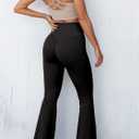 Womens Yoga Pants Women High Waist Waist Athletic Flare Yoga Leggings (Green, L)