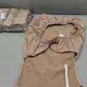 FUANGUI Dining Chair Covers Set of 6, Waterproof PU Leather Stretch Chair Seat Slipcovers Soft Removable Washable Chair Covers, Kitchen Chair Seat Covers Protectors Dining Room, PU-Khaki