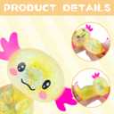 Squishy Stress Glitter Axolotl Toy for Kids Adults, Sugar Balls - Syrup Molasses Thick Glue/Gel Stretch Ball - Ultra Squishy and Moldable Slow Rise Relaxing Sensory Fidget Stress Toy