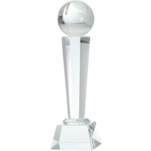 MECCANIXITY Crystal Glass Trophy, Champions Award for Desktop Table Decor Sports Competition Paperweight