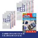Hefty Shrink-Pak Vacuum Storage Bags - Space Saver for Under Bed Storage, Clothing and Comforters, Odor Resistant, 3X More Storage Space - 3 Large, 3 XL Bags