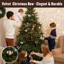 2 x 24 Pcs Black Velvet Bows for Christmas Tree Decor, Elegant Velvet Pre-Tied Ribbon Bows Door Garland Vintage Ornaments for Christmas, Wreaths, Gifts and Home Decoration (5x7 Inch, 3/8'' Wide)