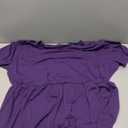 Tycorwd Women's Plus Size Casual Midi Dress Summer Short Sleeve Beach Dress Swing Flowy Tiered Dresses (Purple, XXXL)