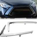 2 x Car Front Grille Side Trim,Grille Trim Grill for 2016-2020 Toyota Yaris 2016 Scion iA Chrome Car Front Grille Side Trim