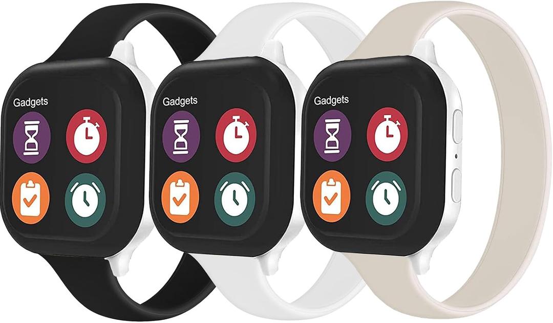 Solo Loop Slim Band Compatible with Apple Watch Bands 38/40/41/42mm(Series 11 10) M-L -fits 6.1 -6.6 in, Stretchy Silicone Elastic Women Sport Thin Strap for iWatch Series 11 10 SE 9 8 7 6 5 4 3 2 1